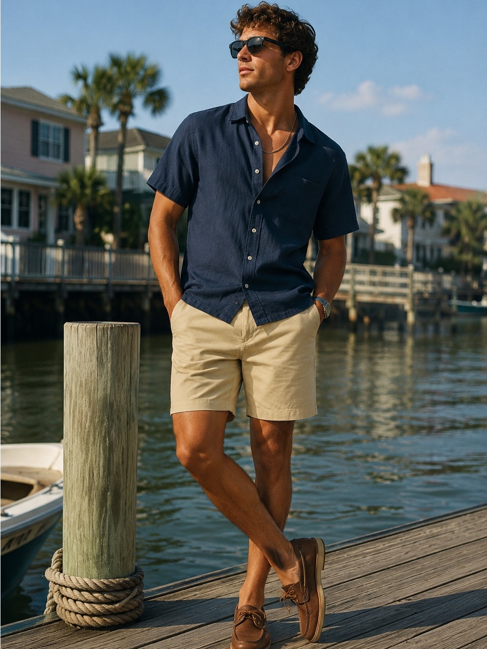 Polo Ralph Lauren Linen Silk Khaki Shorts Quiet Luxury Resort Size 38
